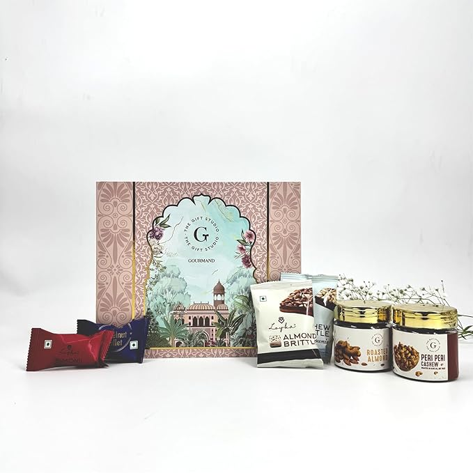 Sweet Moments Chocolate Gift Box – Assorted Brittles, Nut Chocolates, Peri Peri Cashews & Roasted Almonds | Premium Festive & Occasion Gift Pack