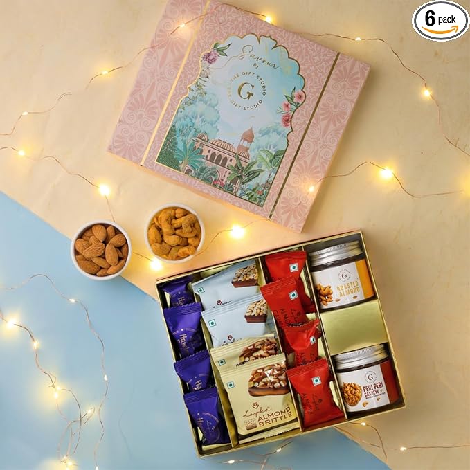 Sweet Moments Chocolate Gift Box – Assorted Brittles, Nut Chocolates, Peri Peri Cashews & Roasted Almonds | Premium Festive & Occasion Gift Pack